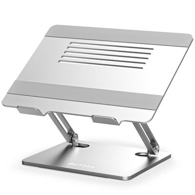 BoYata Laptop Stand, PC Stand, Ergonomic Design, Stable, Stepless Height Adjustment, Improves Posture, Foldable, Non-Slip, Aluminum Alloy, Works from