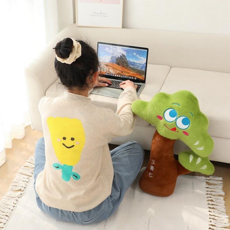 Pine Plush Tree Toy Cushion Plant Stuffed Doll Bedroom Decoration Gift Kids