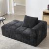 Comfortable Chaise Longue Sofa, No Assembly Required, Soft Sofa with Cushion, Side Pockets for Remote Control, Mobile Phone, Neat and Stylish, Black