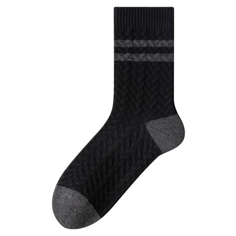 Herren Knochenlose Verdickte Reine Baumwolle Lange Socken, Winter Mid-Calf Socken, Baumwolle Antibakterielle und Deodorierende Baumwollsocken für den Winter