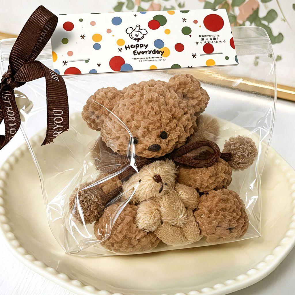 Cartoon Brown Bear Food Grade Silicone Squeeze Toy For Stress Relief And Hand Training