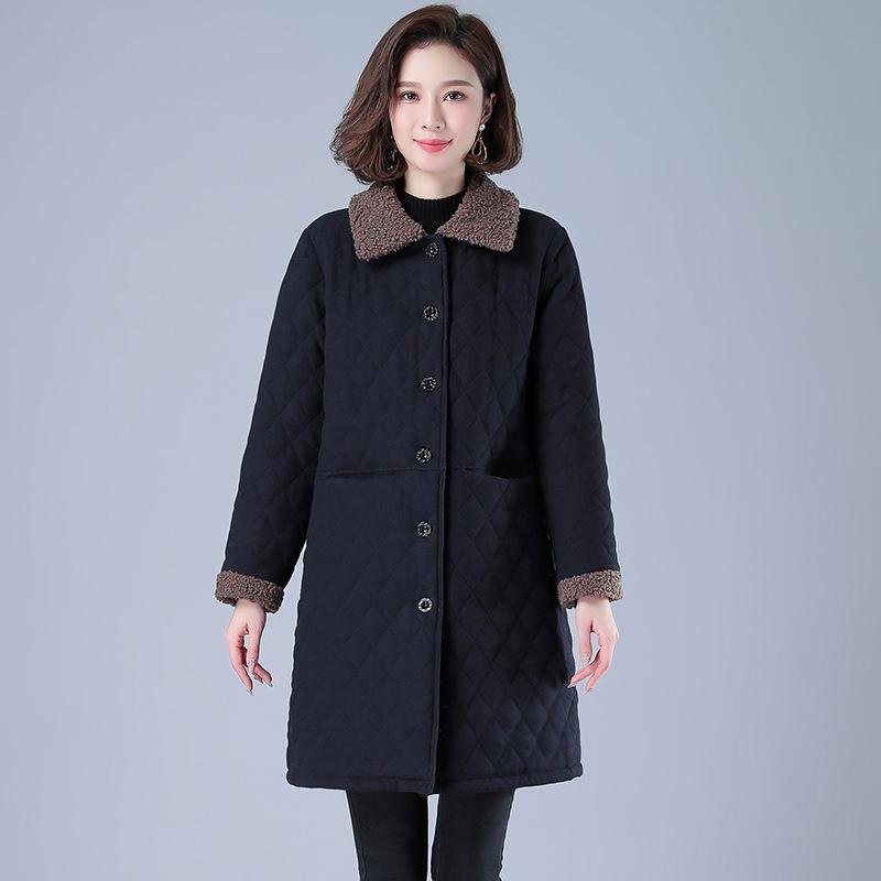 

Хлопковая куртка средней длины женская флисовая утолщенная осенне-зимняя одежда новая хлопково-льняная хлопковая одежда больших размеров свободные стеганые куртки XL