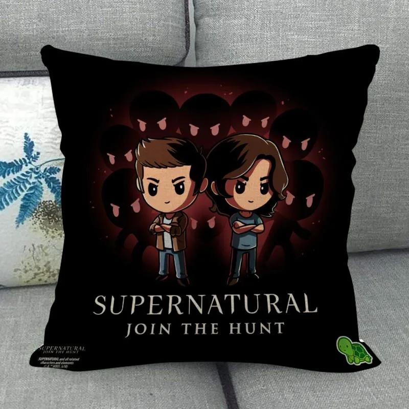 Custom Supernatural Pillowcase Wedding Decorative Cotton Linen Pillow Case For Home Pillow Cover 45X45(One Sides)