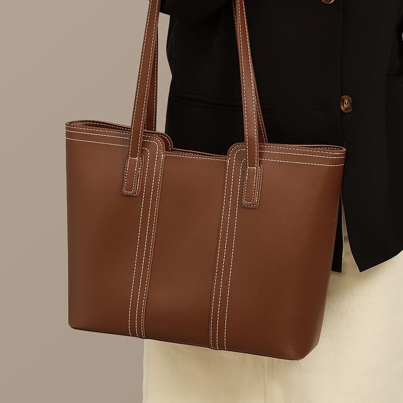 Tote Bag New Women's Bag Large Capacity Commuting Bag High-end Genuine Leather Versatile Shoulder Bag