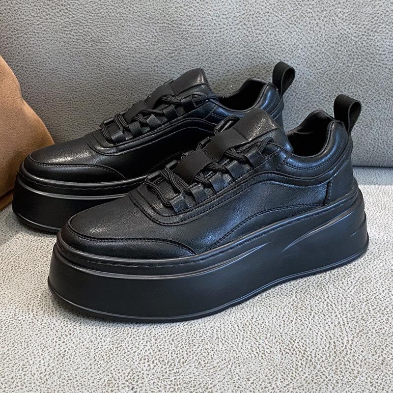 

Trend little white shoes men s 2 autumn new thick-soled breathable shoes men s board shoes inner height-increasing sports and leisure shoes 44 чорний