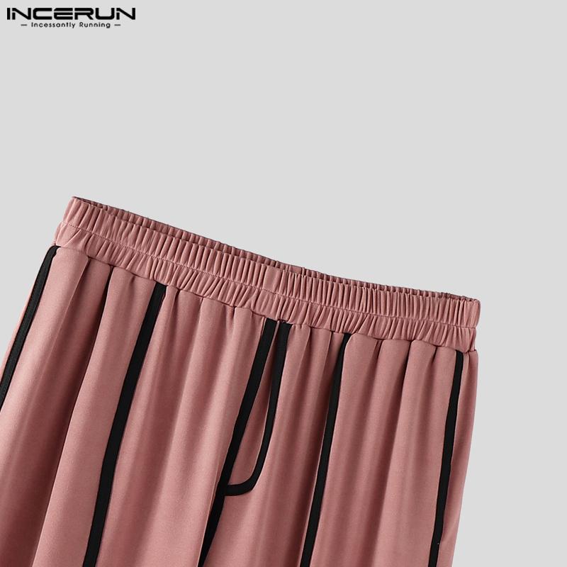 INCERUN 2PCS Men Sleeveless Stitching Waistcoat and Long Pants Outfits Sets