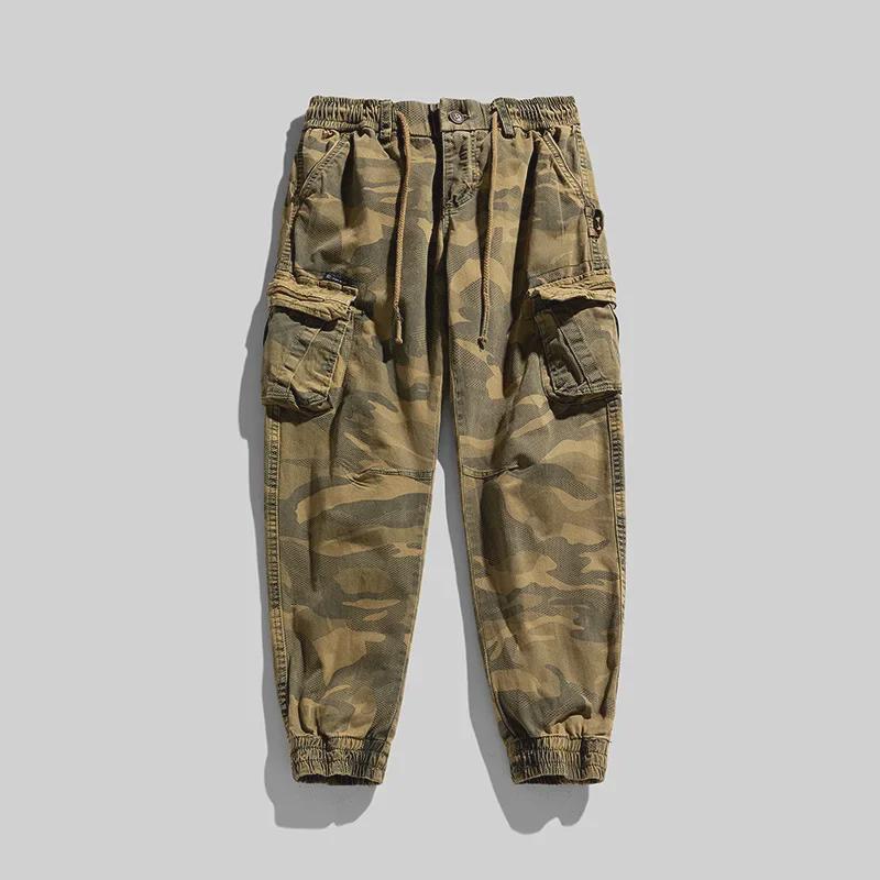 

Men s Retro Camouflage High Street Trend Loose Overalls 9398 38 сірий колір