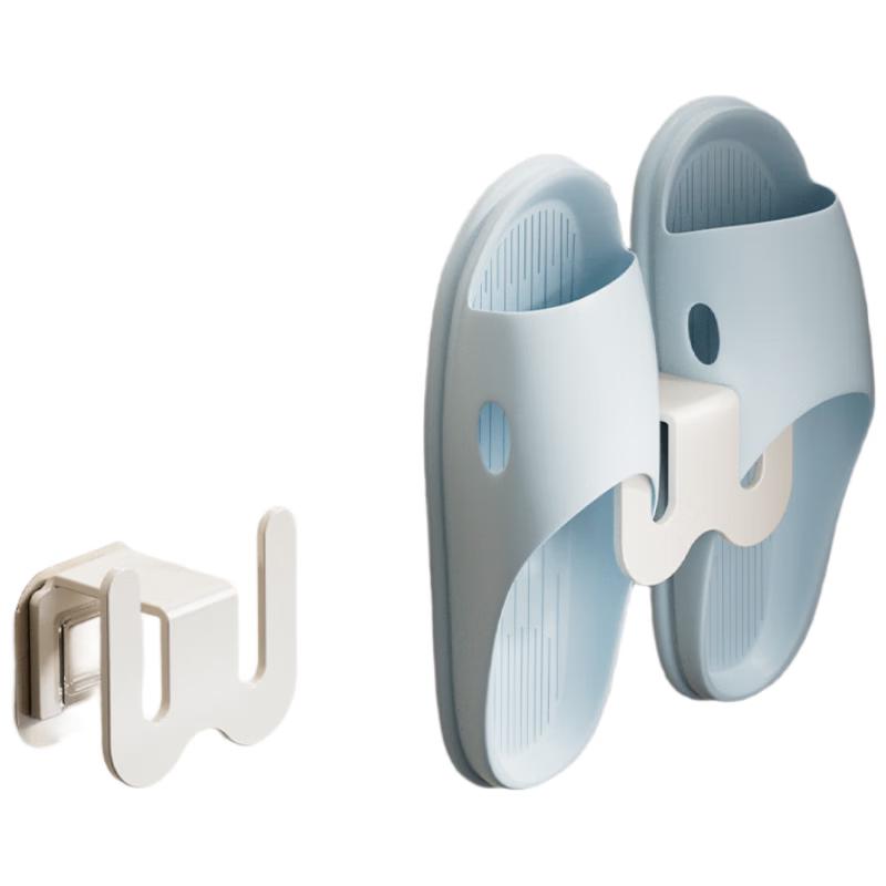 DANLE No-Drill Bathroom Adhesive Storage Rack with Hooks