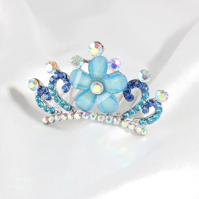 Children S Hair Accessories Princess Crown Crystal Diamond Hairpin Fashion Hair Comb Comb Performance Princess Crown