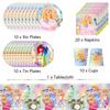 51pcs Taylor Party Tableware Include Plates, Cups, Napkins, a Tablecloth