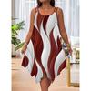 Coat Summer European and American Fashion Hem Double Shoulder Strap Random Print Women's Dress Temperament Commuting
