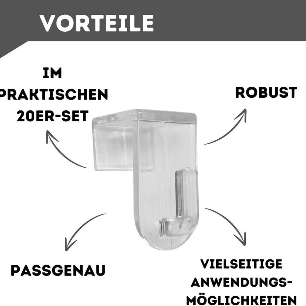 20 Pièces Crochets Transparents pour Fenêtre 17mm Cintres Transparentes pour Décoration de Fenêtre