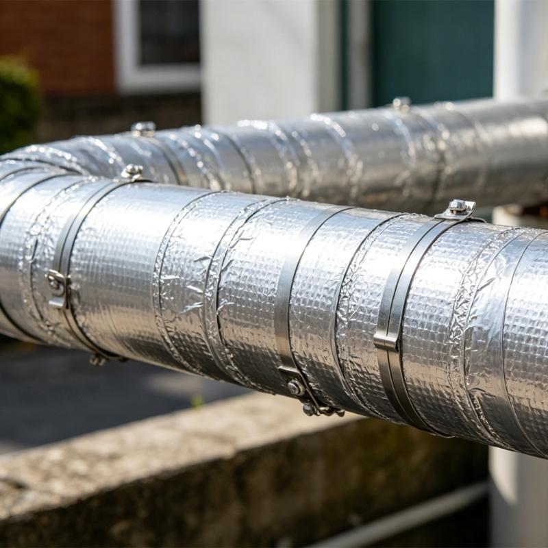 Reflective Aluminum Foil Tape For Engine And Exhaust Wrapping With 20 Rustless Steel Cable Ties for Automotive