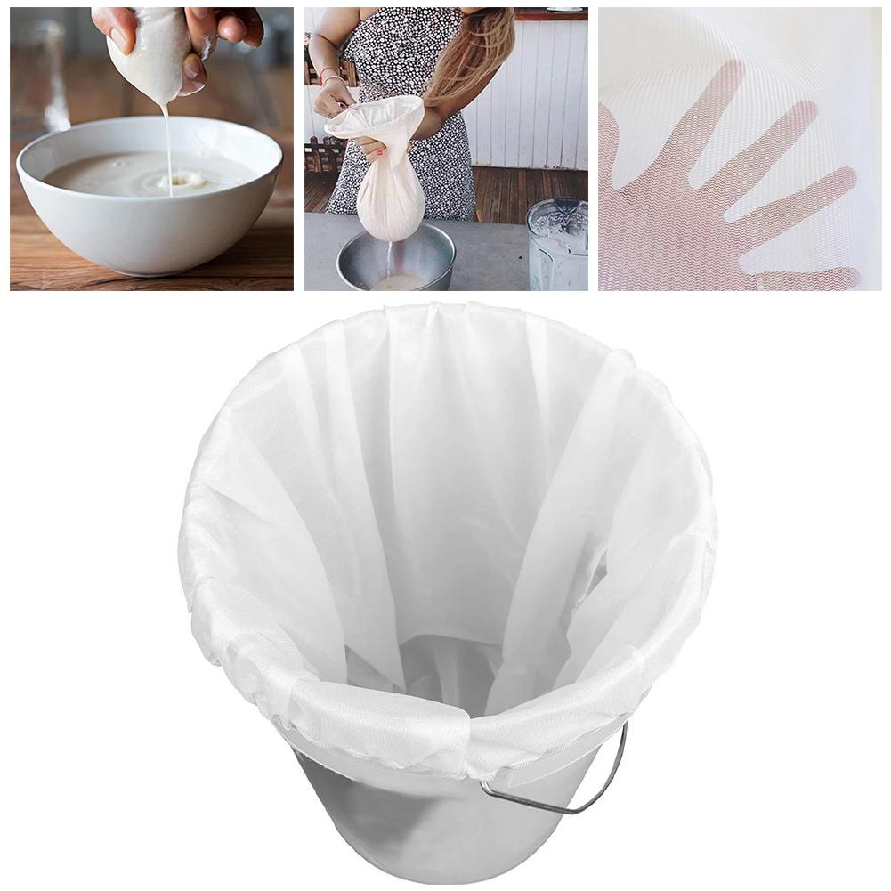 Sacchetto Filtrante Sacchetto in Nylon a Maglia Fine per Cibo Extra Large con Coulisse Preparazione Cucina Cibo Riutilizzabile Sacchetti Filtranti in Nylon Colino