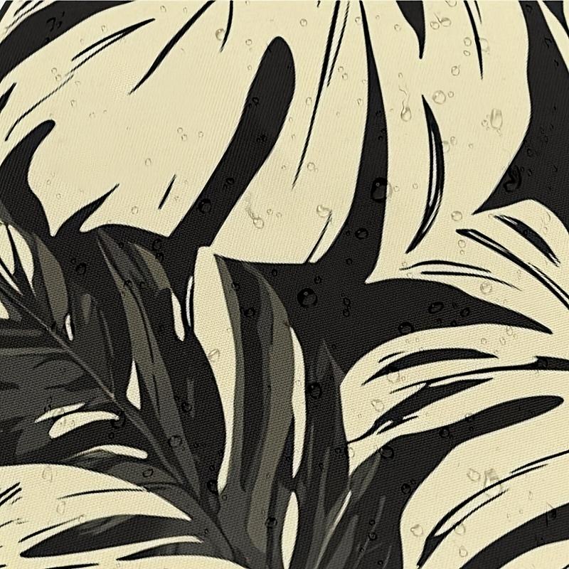 Black & White Monstera Leaf Shower Curtain – Tropical Large Foliage Print, 2D Flat, Polyester, 70.8"X70.8"Inch