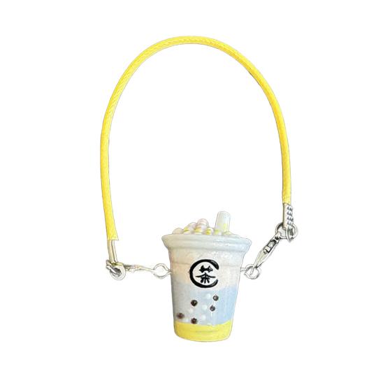 Miniature Bubble Tea Cup Hair Clip Accessory DIY Creamy Epoxy Doll Jewelry Attachment Decorative Component Pendant
