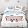3D Print Cartoon Lovely Peach Cat 3D Duvet Cover Bedding Set Comforter Linen Pillowcases Home Decor Single Double King Queen