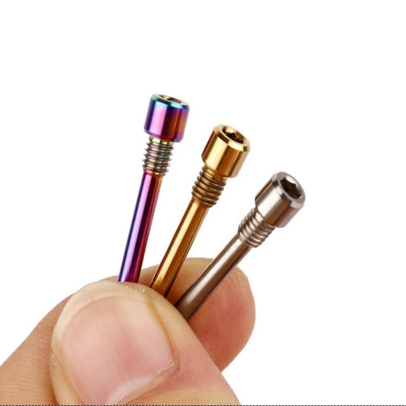 Bicycle Hydraulic Disc Brake Pad Fixing Bolts M4 Titanium Alloy Corrosion Resistant Inserts for Cycling Upgrade Accessories