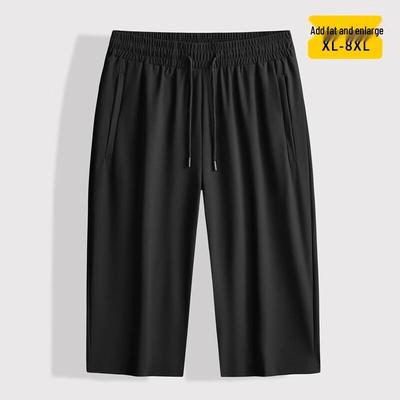 Pantaloni Capri da Uomo Taglie Forti in Seta di Ghiaccio