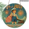 2D Flat 1pc, 8x8 in, Suitable for Independence Day Celebrations - Aluminum Metal Decorative Signs & Plaques, Perfect for Decorating for Home Cafes or