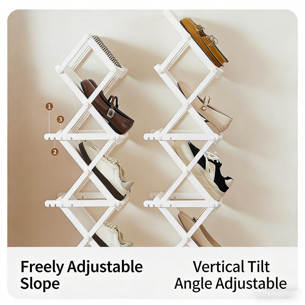Stackable Shoe Organizers For Closet Or Hallway Foldable Structure Convenient To Carry And Store Maximizes Your Space