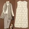 Women's Lightweight Down Vest - Mid-Length V-Neck Autumn/Winter Plus Size Waistcoat - Lightweight Down Lining Sports Vest