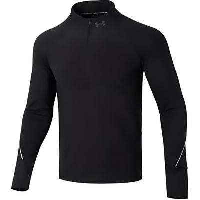 Logo Print Atmungsaktiv Outdoor Freizeit Sport Bergstil Pullover Langarm T-Shirt Herren Oberteile Schwarz 1365662-003
