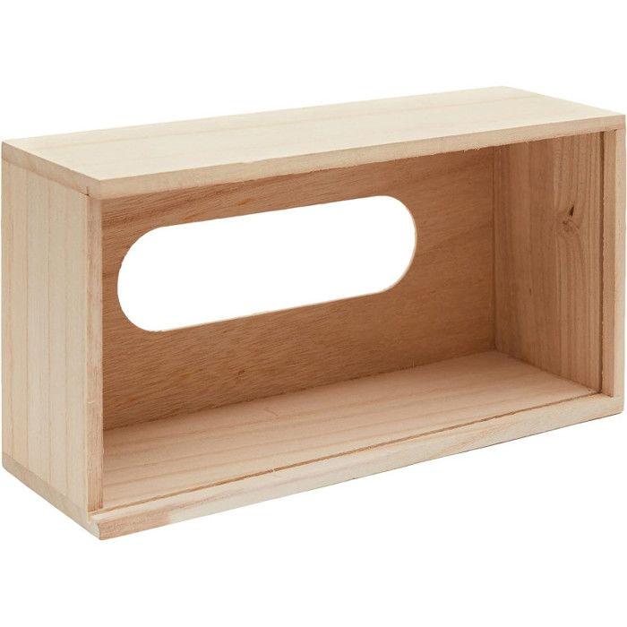 Distributeur de mouchoirs - ARTEMIO - Bois - 25x13x9 cm - Personnalisable - Marron