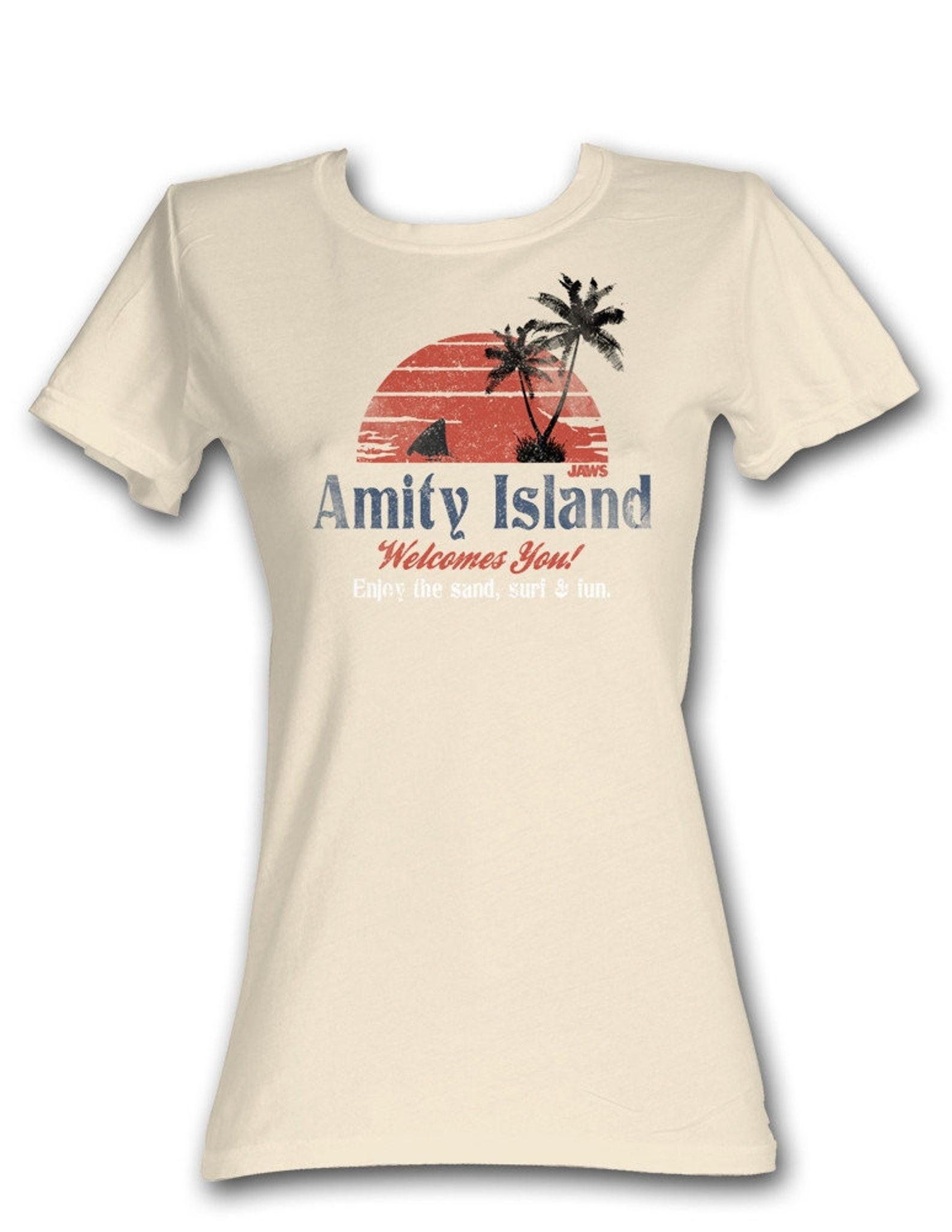 Jaws Amity Island Natural Junior Women s T-Shirt S