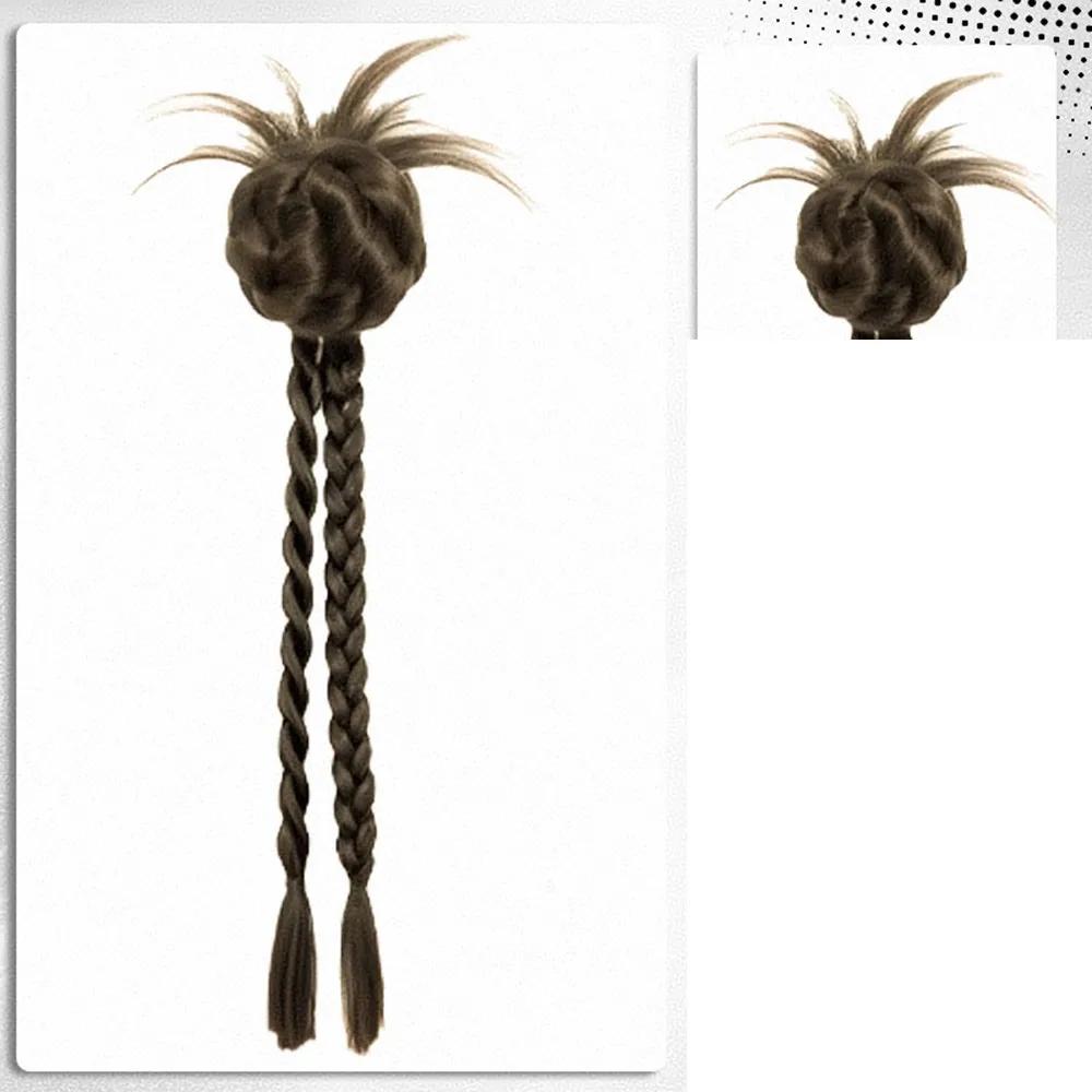Sweet Bun Head Braid Synthetic Ponytails Wig Clip 40cm Women Fashion Twist Braid Daily Styling Headdress