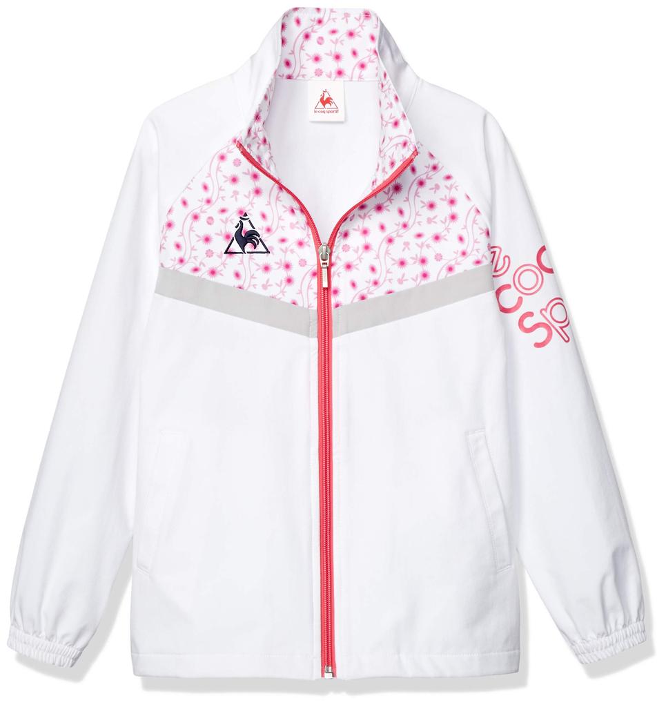 Coq Windbreaker Cross Jacket Girls WHT Japan 120 to Japanese size [Le Sportif] (equivalent 120)