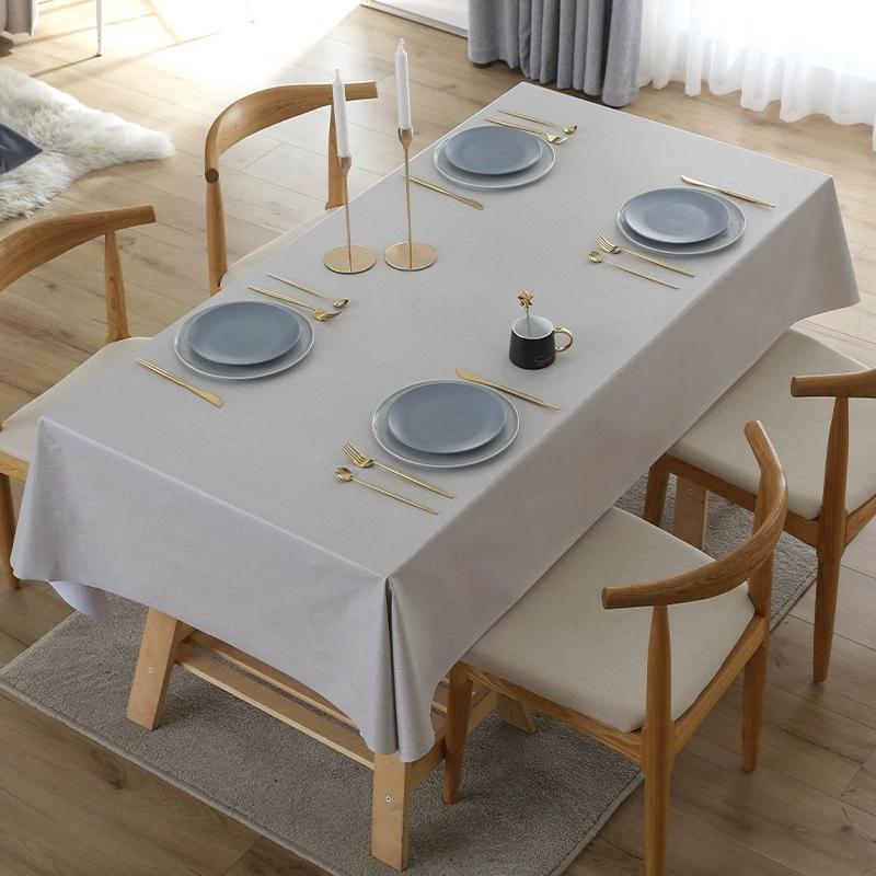 Simple Waterproof Oil Proof Heat-resistant Easy Wipe Clean Rectangular Round Table Cover Kitchen Dining Living Room PVC Tablecloth
