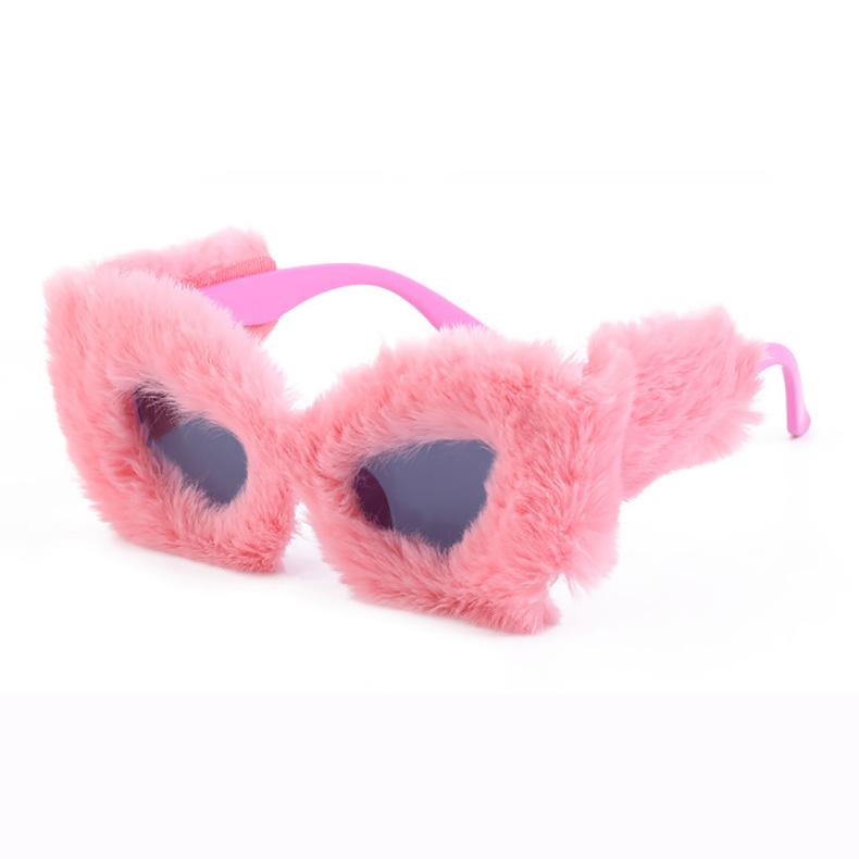 60300 Superhot Eyewear 2022 New Fashion Trendy Soft Fur Velvet Party Sunglasses Women Cat Eye Cute Ladies Sun Glasses