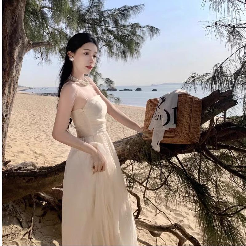 Chiffon Mesh Slim Waist Suspender Long Skirt - 2024 Style Women's Fashion