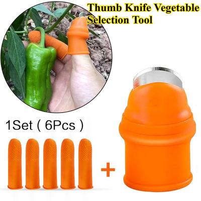 2Set/12 Stück Silikon-Daumenmesser Professionelles Erntemesser für Pflanzen Schnittfeste Fingerlinge Gemüsegarten Garten Obstgarten