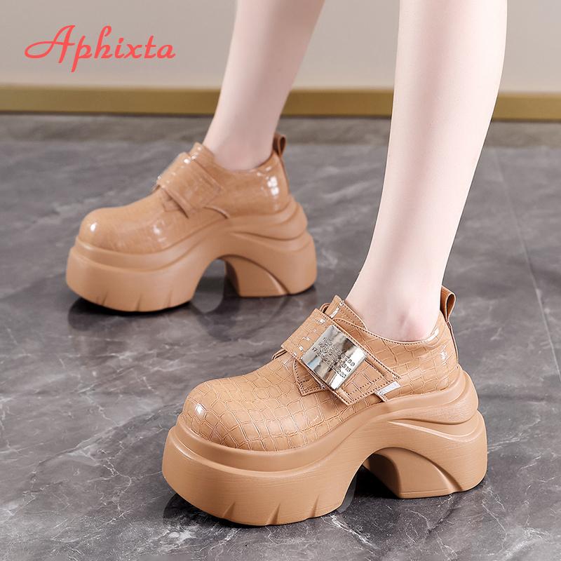 Aphixta Suede Upper Fringe Dec Women Ankle Boots 10cm High Heels Platform Woman Shoes Chunky Heel Lace Up Ladies Shoes
