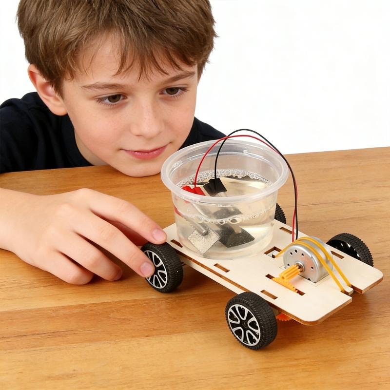 Friendly Saltwater Energy Toy Car Wooden Salt Water Power Vehicle Model Set For Students Science Education Projects