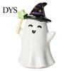 Halloween Ghost Decor Resin Figurine, Creepy Witch Hat Statue, Table Pumpkin Reading Ornament for Holiday Party Decoration