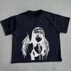 Anime Graphic Print Tshirt Oversized Casual Street Harajuku Tops Summer Unisex Clothes Tshirt Comfortable Oversized T Shirt
