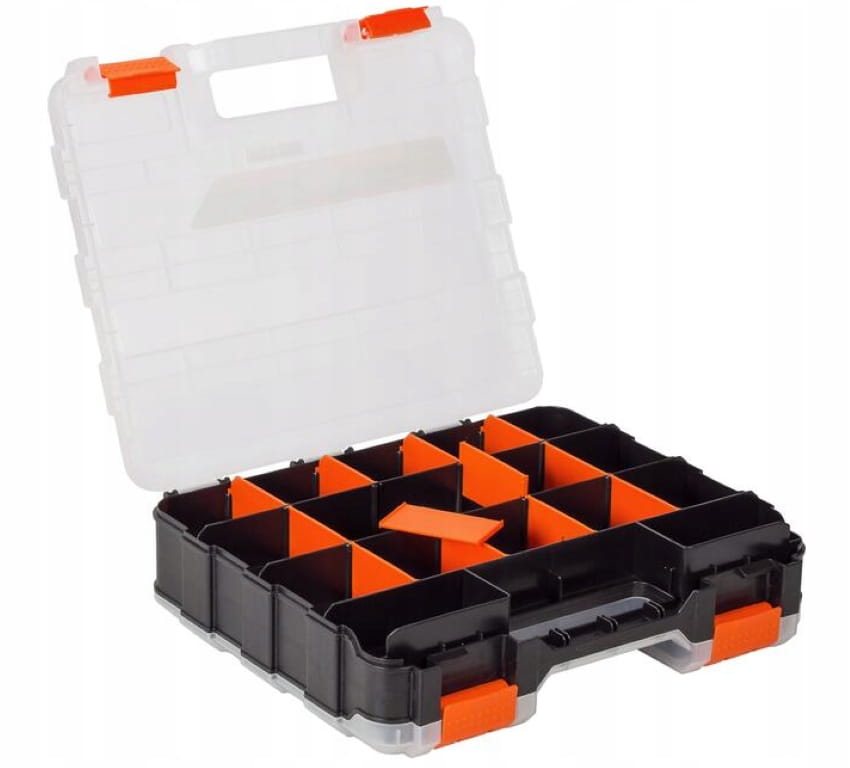 Double-sided workshop organizer with tool holder 32x26 cm