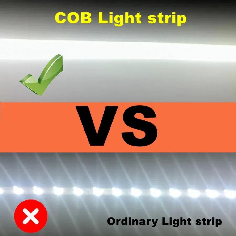 220V COB LED Strip Light EU Power Plug IP67 Buckle Fixation LED Strip Lamp Flexible COB Linear Light Bar 3000K 4000K 6000K 1-21m