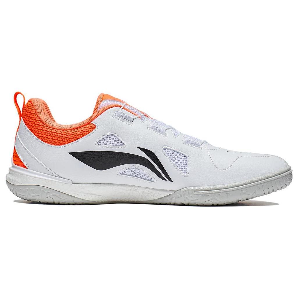 Li Ning Mage Pe Tlumení nárazů Nízké stolní tenisové boty Unisex boty Bílá Oranžová APTT023-1