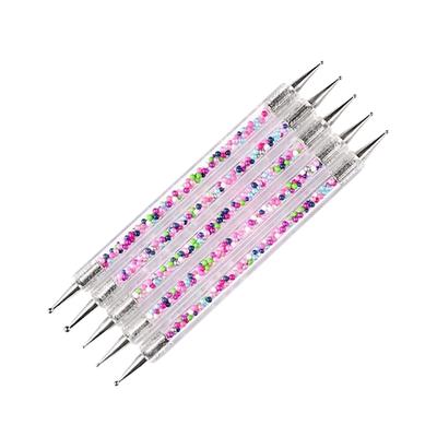 Maniküre-Werkzeug, Doppelkopf-Dotting-Stift, 5 Stück/Set