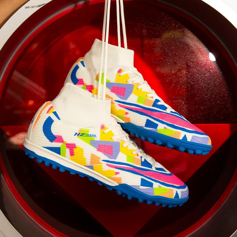 15 Scarpe da Allenamento Sportivo Speciali per Calcio High-Top con Chiodi Ag, Tessuto Fly-Weave Senza Cuciture, per Uomo e Donna