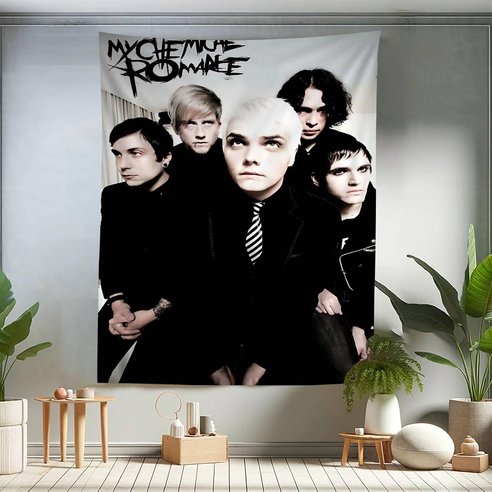 

Popular Rock Band My Cchemical Romance Anime Tapestry Hippie Flower Wall Carpets Dorm Decor Wall Hanging Home Decor 74x94cm(29x37in)
