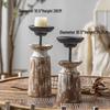 Vintage Iron Art Candlestick: European Retro Nostalgic Ornament for Dining Table or Living Room Decor.