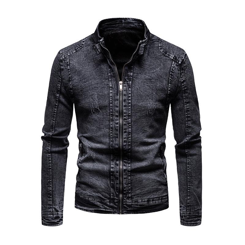 Men s Jackets Retro Denim Jackets Green Casual Trendy Korean Style Solid Color Slim Men s Clothing M