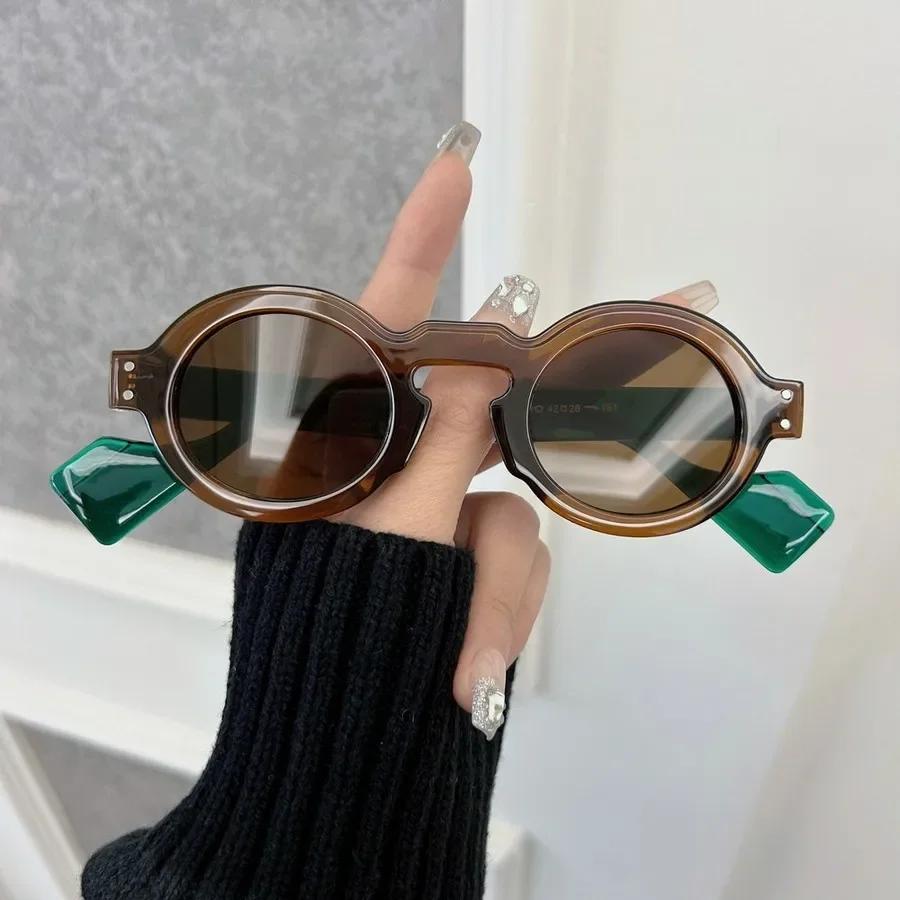 

Vintage Round Sunglasses Women Men Cool Mirror Lens Stylish Sun Glasses Female Male Personality Colors Other