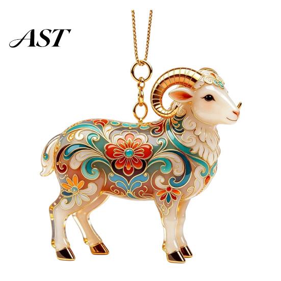 Decorative Acrylic Christmas Tree Decoration 2D Goat Ornament, Cute Animal Sheep Hanging Decor for Lightweight Holiday Accessory Tree, Party