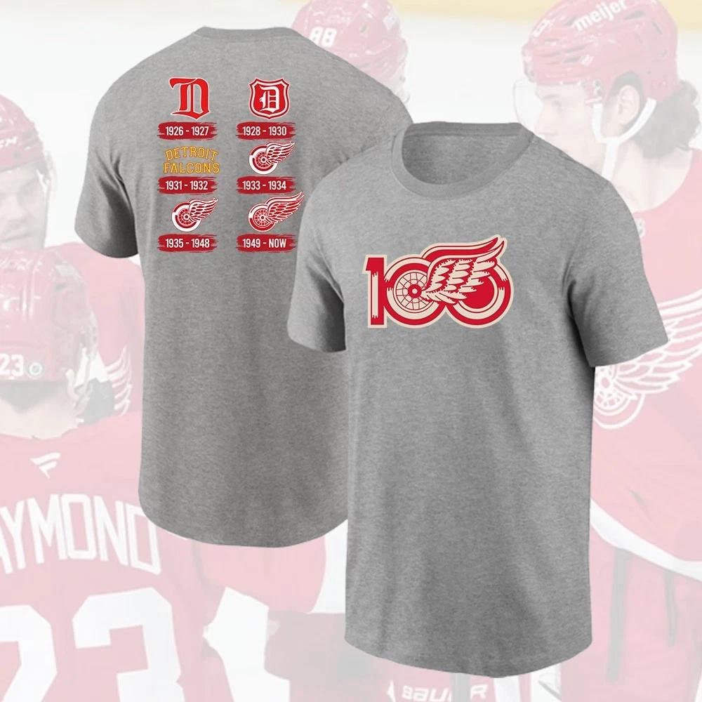 Detroit 1Red Wing 100th Anniversary Logo 1926-2026 Shirt All Size For Fans XL